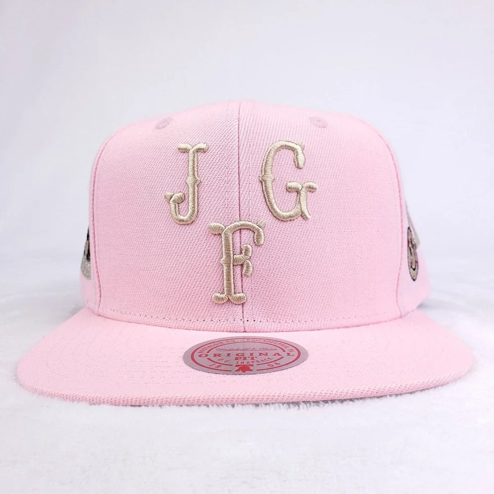 Joe Fresh Goods Mitchell & Ness Snapback Hat Cap 3D Logo South Side Pink NWT